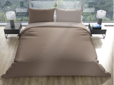 Italské povlečení 100% bavlna Doubleface světle/tmavě béžová