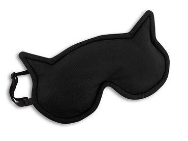 LESCHÍ Maska na spaní kočka Luna 21x12cm černá/černá