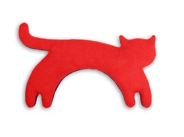 LESCHÍ Hřející polštářek kočka Minina 39x17cm červená/černá