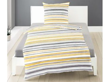 Bierbaum povlečení bavlněný satén 3327 Stripe Yellow 140x200/70x90 cm