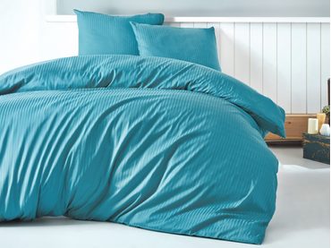 Cottonbox povlečení bavlněný satén Stripe turquise