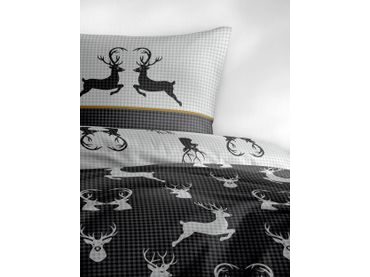 Bierbaum povlečení flanelové 3923 Deer Grafit 135x200/80x80 cm