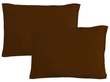 Povlak na polštář italské výroby 100% bavlna - 2 ks tm.hnědá