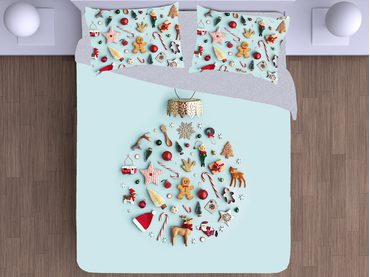 3D italské povlečení 100% bavlna Canella pomeranč & hřebíček