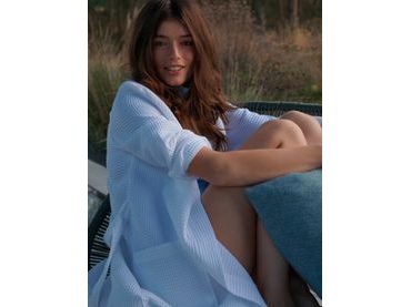 Vandyck unisex vaflový župan Biarritz bílá