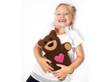 LESCHÍ Hřející polštářek kočka Minina 39x17cm červená/černá