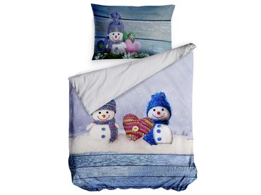 3D italské povlečení 100% bavlna Amorini - sněhuláci