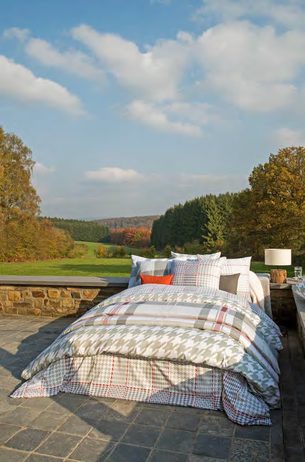 Mistral Home povlečení bavlněný satén Pied de Poule šedá