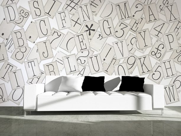 1Wall Kreativní koláž na zeď 64 dílů 37,5 x 27,5cm Klasické písmo