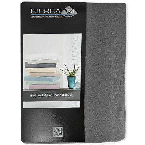 Bierbaum flanelové prostěradlo Grafit - tm. šedá
