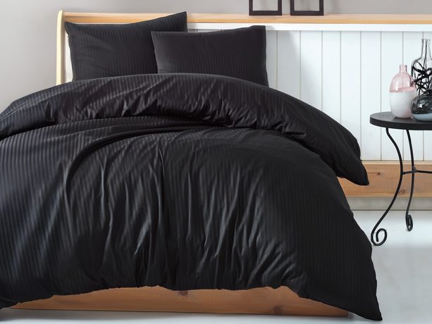 Cottonbox povlečení bavlněný satén Stripe black