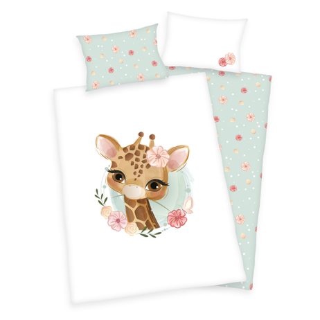 Flanelové povlečení pro miminka Žirafa 100x135/40x60cm
