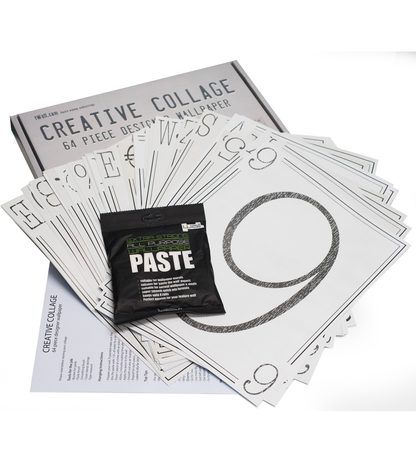 1Wall Kreativní koláž na zeď 64 dílů 37,5 x 27,5cm Klasické písmo