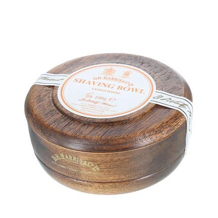 Sötét fa tálka D.R. Harris borotvaszappannal - Sandalwood (100 g)