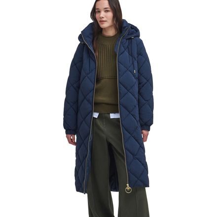 Barbour Kirkton Longline Puffer Jacket — Navy