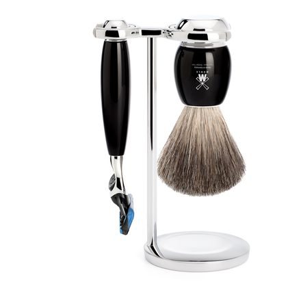 Mühle VIVO Shaving Set — Fusion™, Pure Badger, Black Resin