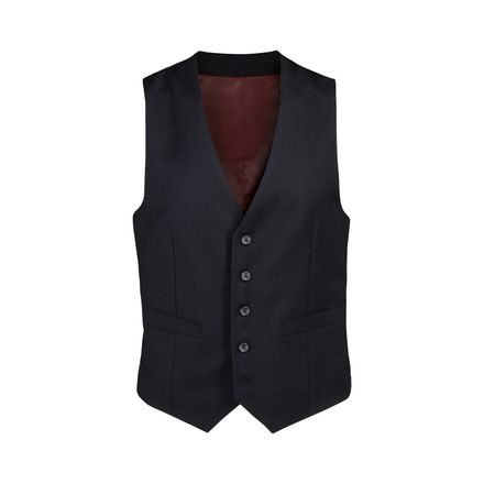Charles Tyrwhitt Natural Stretch Twill Vest — Black