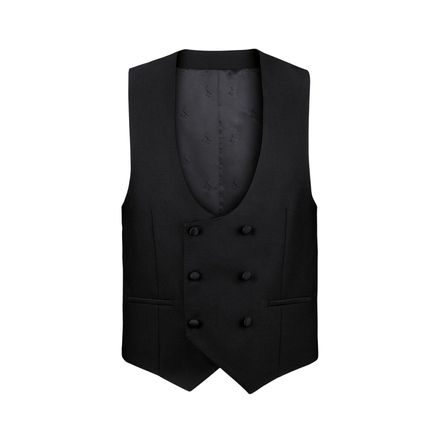 Charles Tyrwhitt Tuxedo Double Breasted Vest — Black