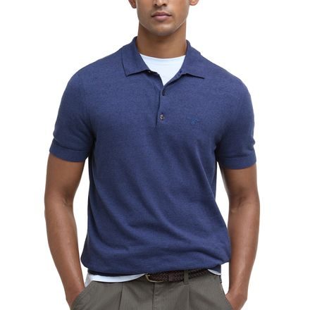 Barbour Buston Knitted Polo Shirt — Navy