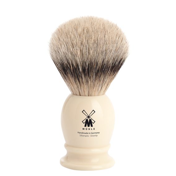 Mühle Classic kis borotvapamacs borz sörtékből (silvertip badger, elefántcsont utánzat)