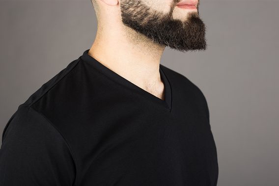 Egyszerű felső John & Paul - fekete (V-neck)