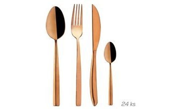Jídelní příbory COPPER 24 dílů