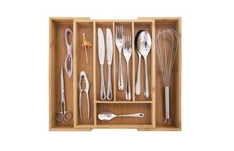 Příborník posuvný z bambusu - 26/40x35,5x4,5 cm