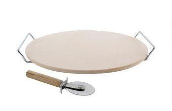 Pizza set - kameninový podnos + kráječ