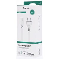 Hama síťový napájecí kabel, euro vidlice, 5 m, bílý