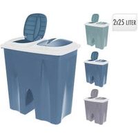 koš odp.2x25l DUO hran., výklop.,MIX, 50x30x55cm, plast