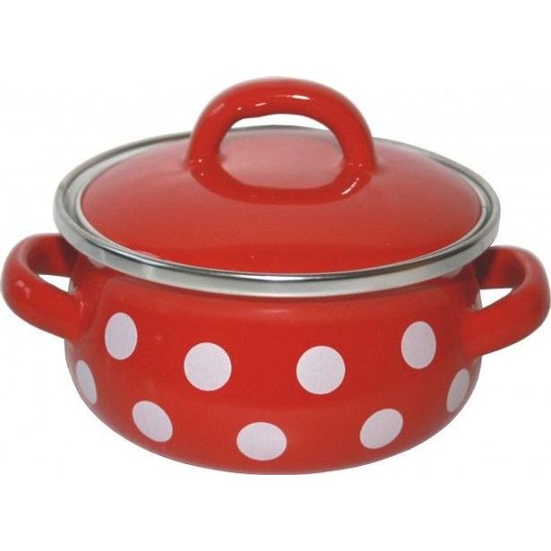 rendlík+PO d12 červ., bílý puntík, 0,5l, smalt