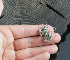 MISHKA, amber pendant, sterling silver