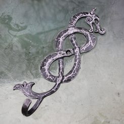 VIKING DRAGON, forged hook / key hook - right