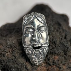 GREEN MAN, the Lord of the Nature and Rebirth, silver pendant Ag 925