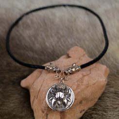 SLAVIC WOLF necklace, bronze, leather