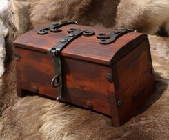 Medieval historical chest, wooden, metal