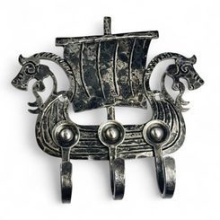 DRAKKAR - Viking ship, forged hooks / key ring