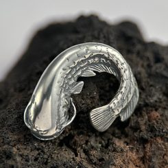CATFISH, silver fishing pendant, Ag 925