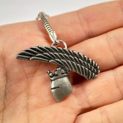 Přemysl Otakar II, knight, helmet key ring zinc antique silver