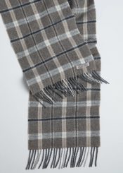Irish Scarf, Foxford Grey and Mink Check