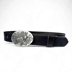 BOHEMIA, Czech lion, leather belt, black