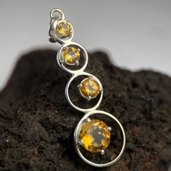 NATURA, silver earrings, citrine , Ag 925/1000