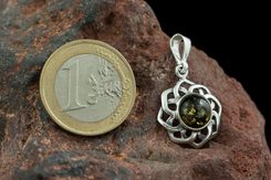 MISHKA, amber pendant, sterling silver