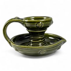 HISTORIC CANDLESTICK, ceramic, green