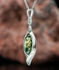 MISHKA, amber pendant, sterling silver