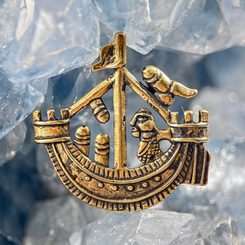 Medieval pilgrim pendant - Phallus and ship, 14th century