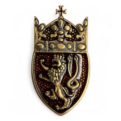 St. Wenceslas Crown - Bohemian Lion, pendant, bronze, enamel