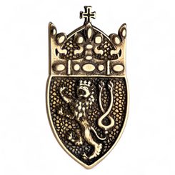 St. Wenceslas Crown - Czech Lion, pendant, bronze
