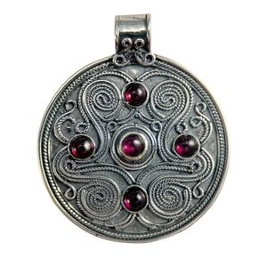 BATTERSEA, luxury Brythonic jewel inspired by the find, gemstones, pendant, silver 925, 11 g