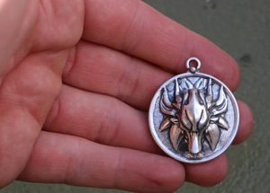 SLAVIC WOLF amulet, silver 925, 23g